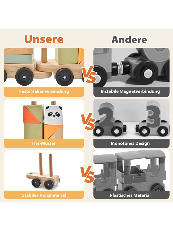 COSTWAY 3 tlg. Set Eisenbahn in Bunt günstig kaufen 14 cm