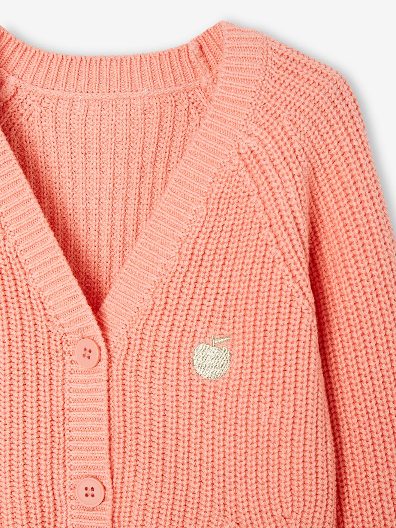 Vertbaudet Mädchen Strickjacke mit V-Ausschnitt - gelb