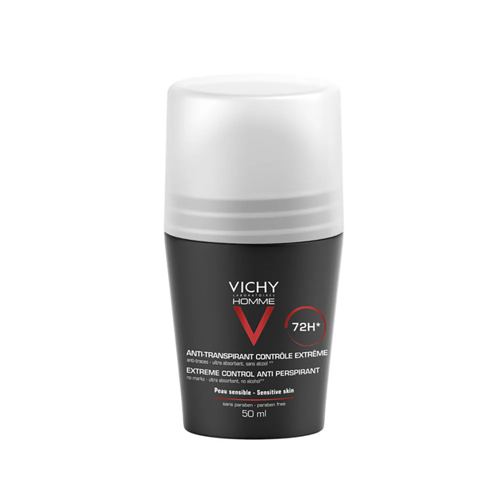Vichy Homme Homme Deodorante Antitraspirante controllo estremo 72H Roll On - Deodoranti