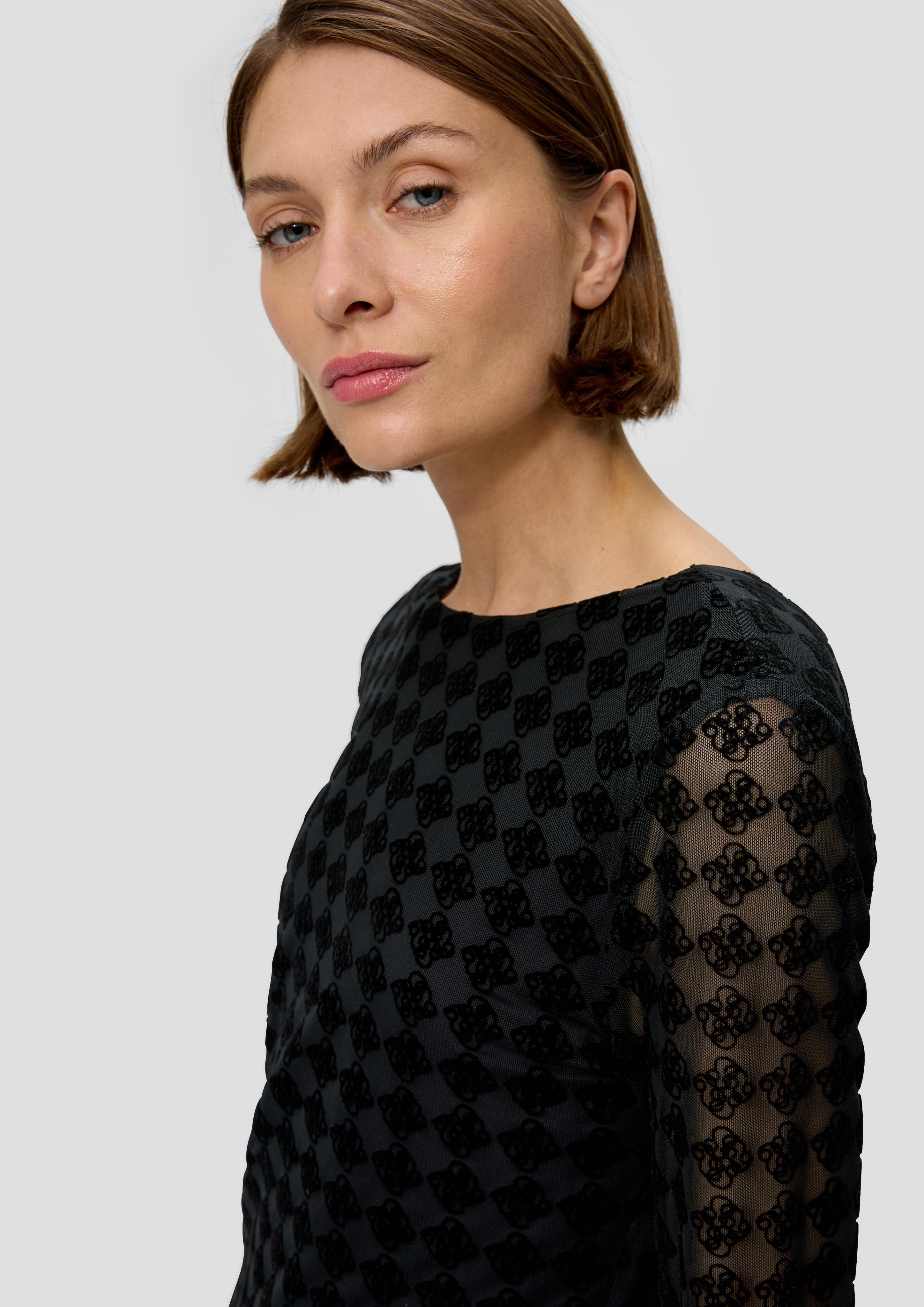 Mesh-Kleid mit Allover-Flockprint  2138755-9999