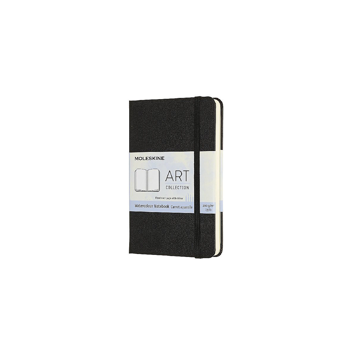 Moleskine Kreativ Notizbücher, Aquarell-Notizbuch, Pocket, A6, 200G-Aquarellpapier, Hard Cover, Schwarz