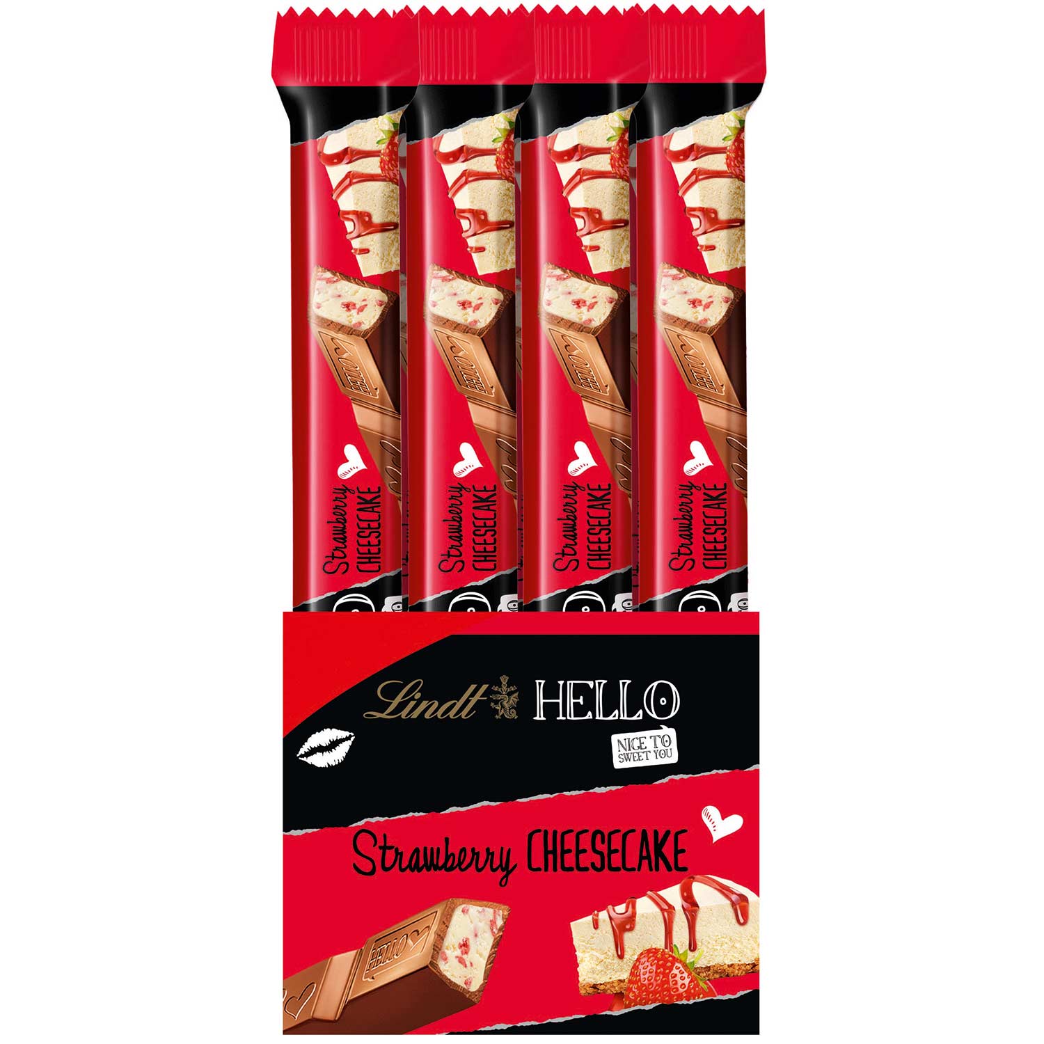 Lindt Hello Strawberry Cheesecake Vollmilch Stick 39g