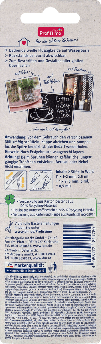 Kreidestifte Set 2 tlg Weiß, 2 St