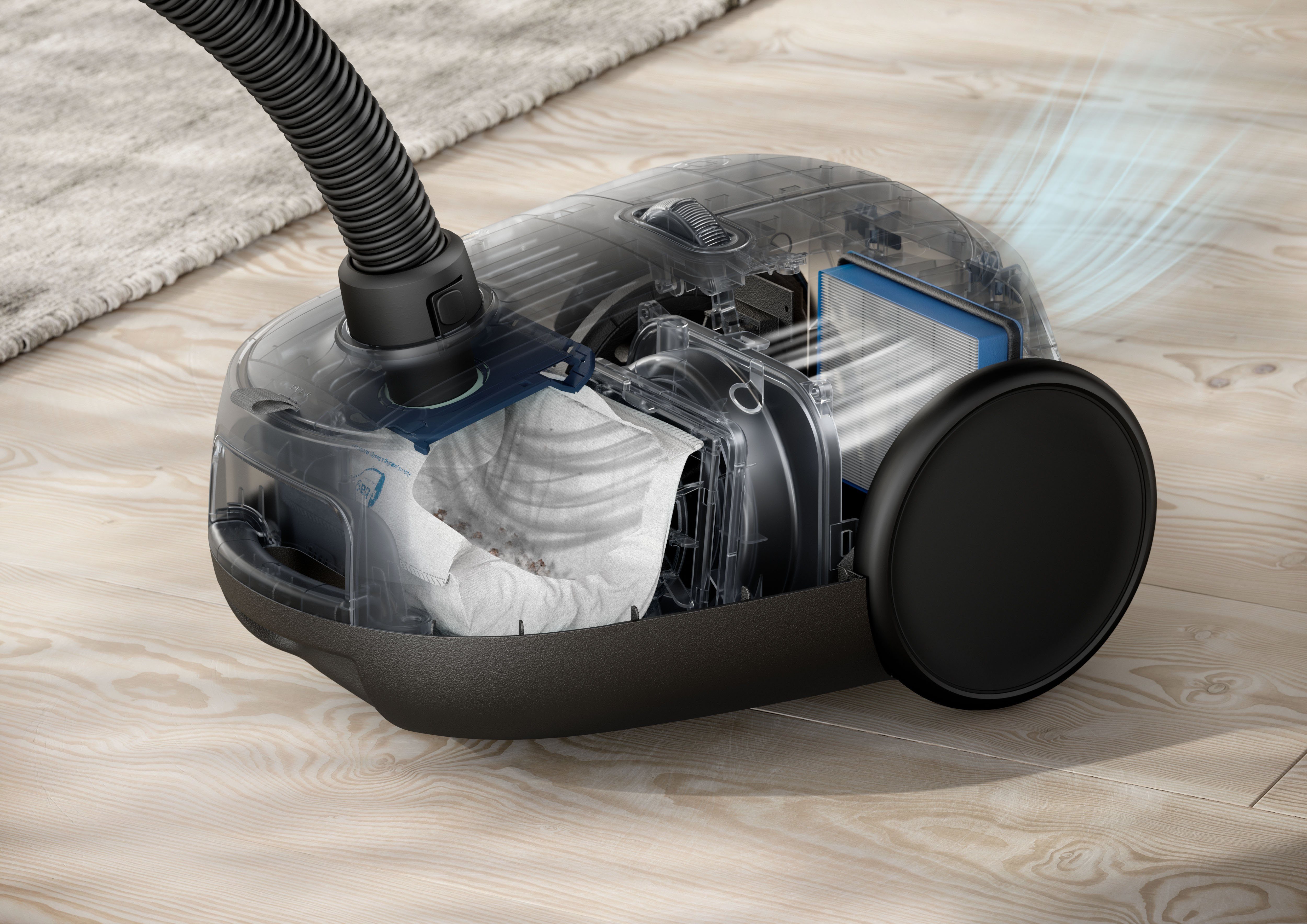 AEG Bodenstaubsauger CLEAN 6000 (AB61C2DB), 850 W, mit Beutel, hohe Saugleistung, inkl. Zusatzdüsen, 50 % Recyclingkunststoff