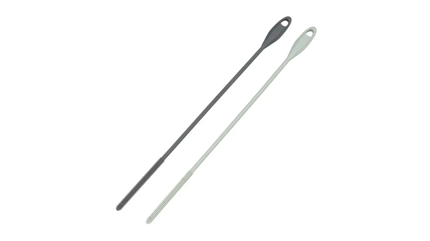 WENKO Silikon Trinkhalm-Bürste Triko 2er Pack Grau