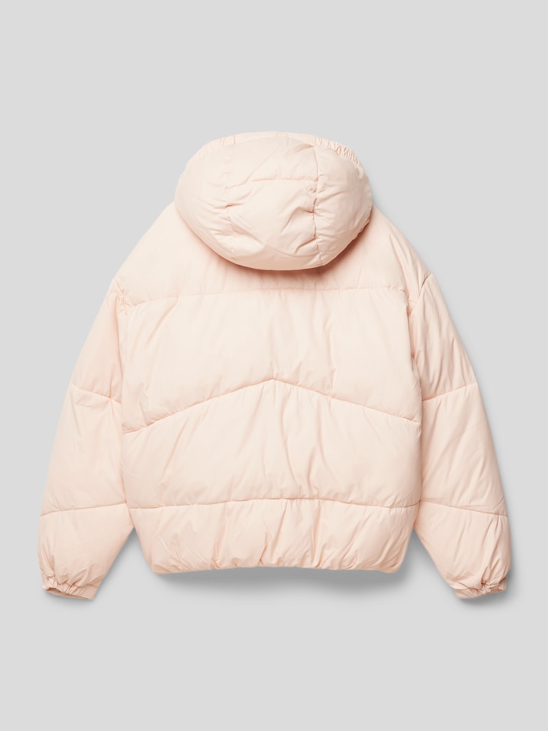 Steppjacke mit Logo-Print und Kapuze in hellrosa