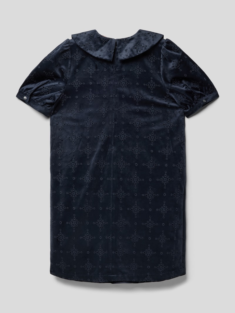 Knielanges Kleid mit Bubikragen in blau