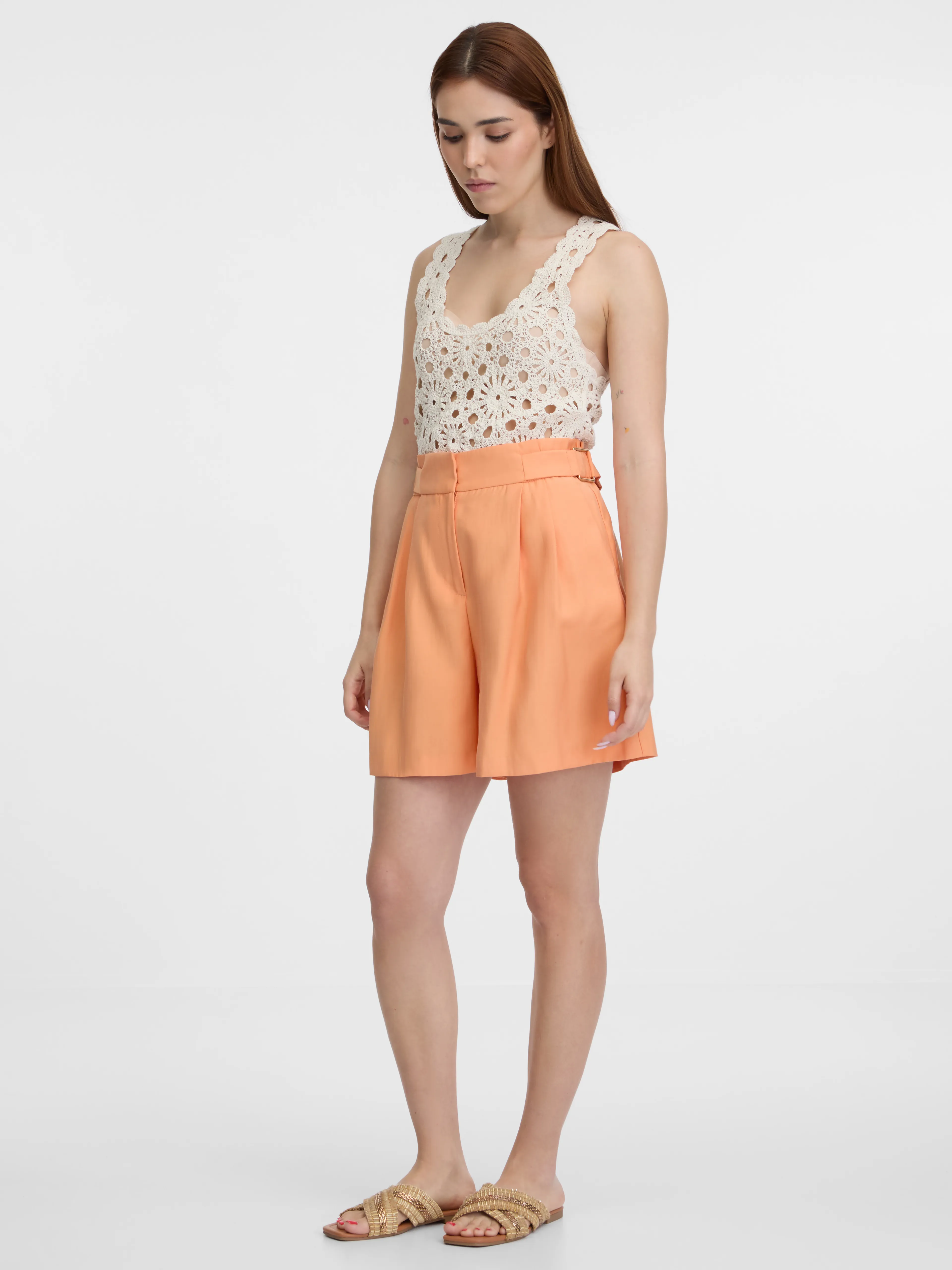 Orangefarbene Damen-Shorts ORSAY