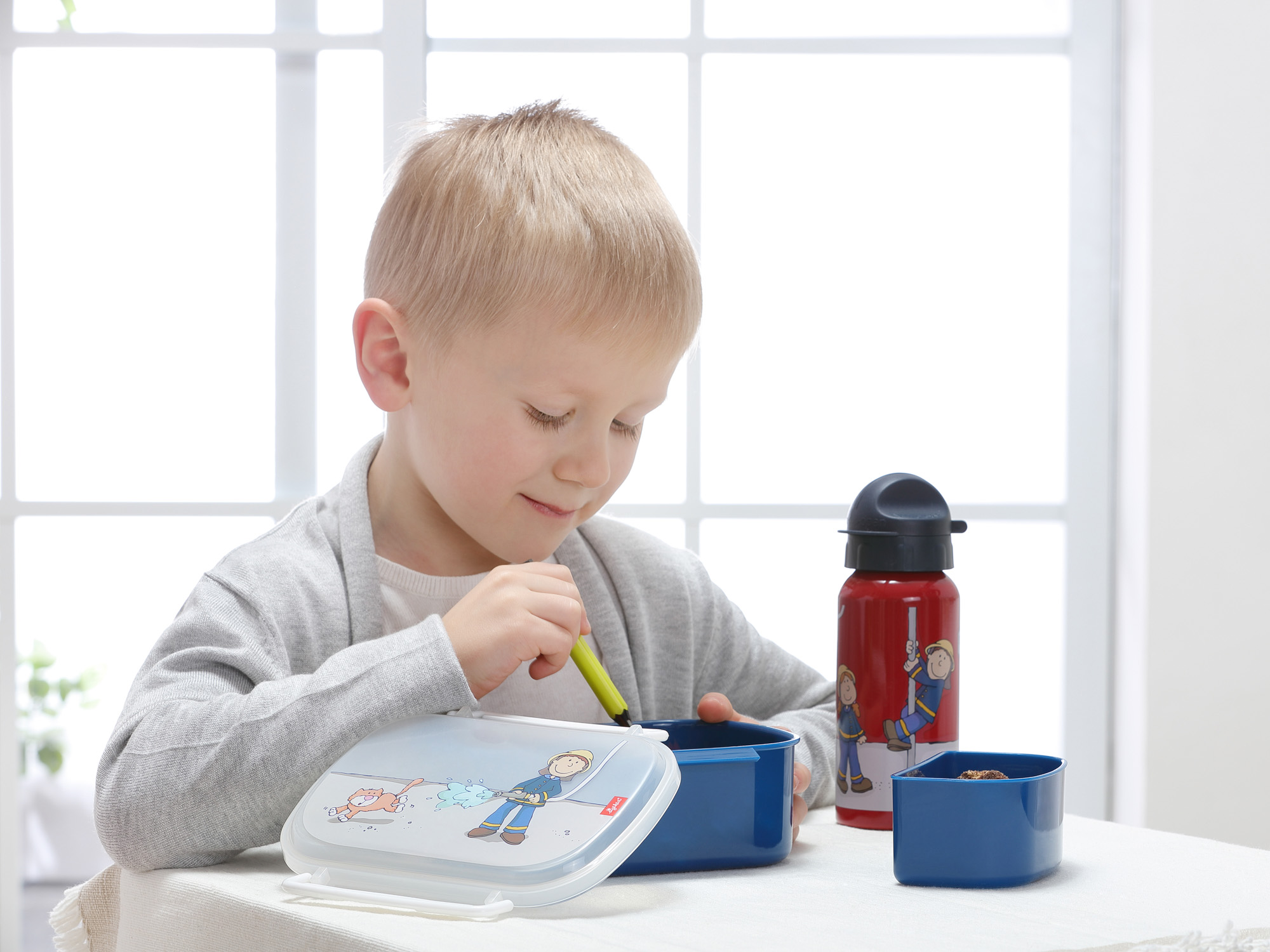 Kinder Brotzeitbox für Jungen, Frido Firefighter