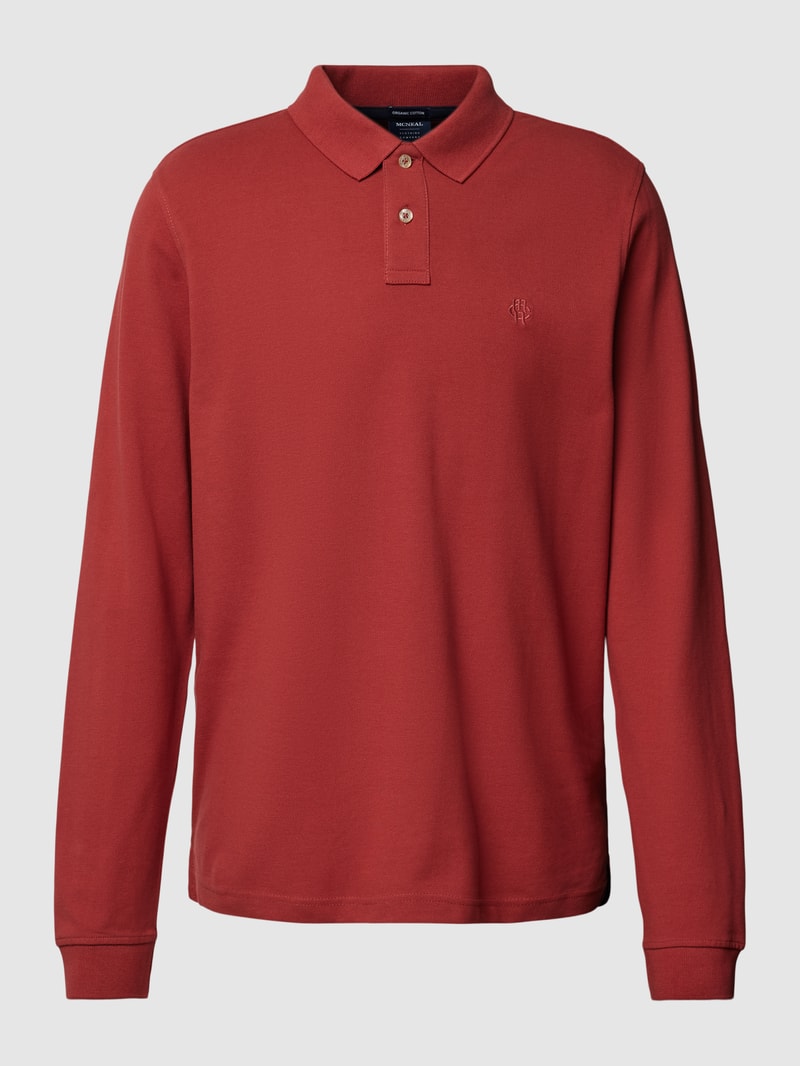 Poloshirt mit Logo-Stitching Modell 'THOMAS' in rostrot