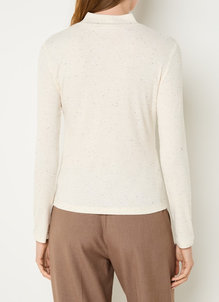 Top OPUS Suhanna din tricot fin cu imprimeu mixt