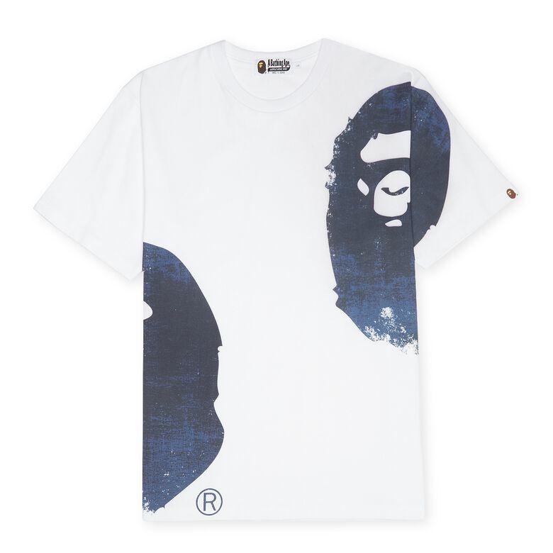 A Bathing Ape Overprinted Multi Ape Head Tee M white