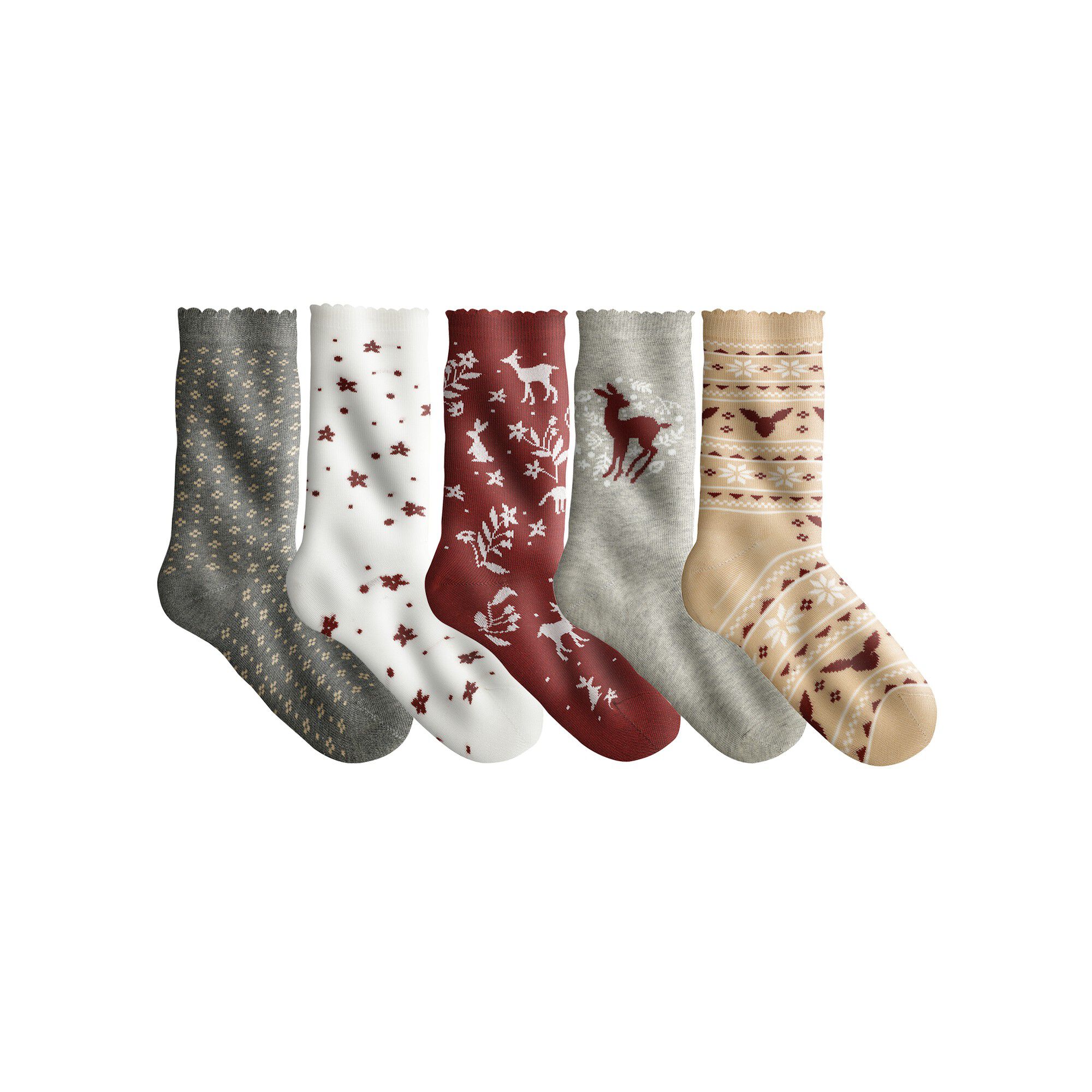 Chaussettes fantaisie motifs biches