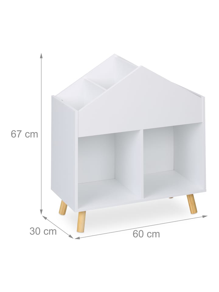 relaxdays Kinderregal in Weiß/ Natur - (B)60 x (H)67 x (T)30 cm günstig kaufen onesize