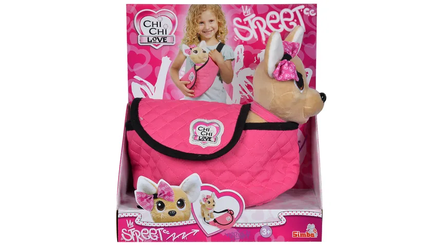 Simba - Chi Chi Love - CCL Street Chihuahua Plüschhund in trendiger Bauchtasche - Gurt größenverstellbar