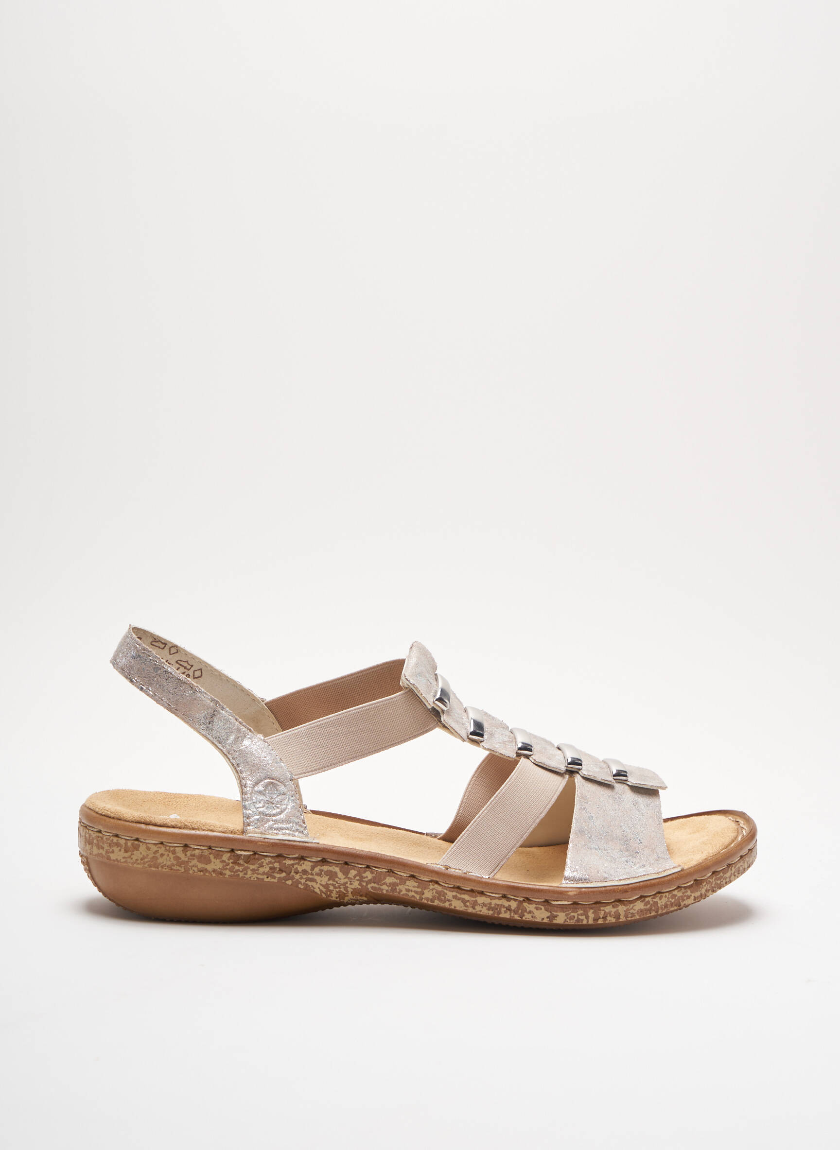 Rieker Sandales Nu Pieds Femme couleur gris