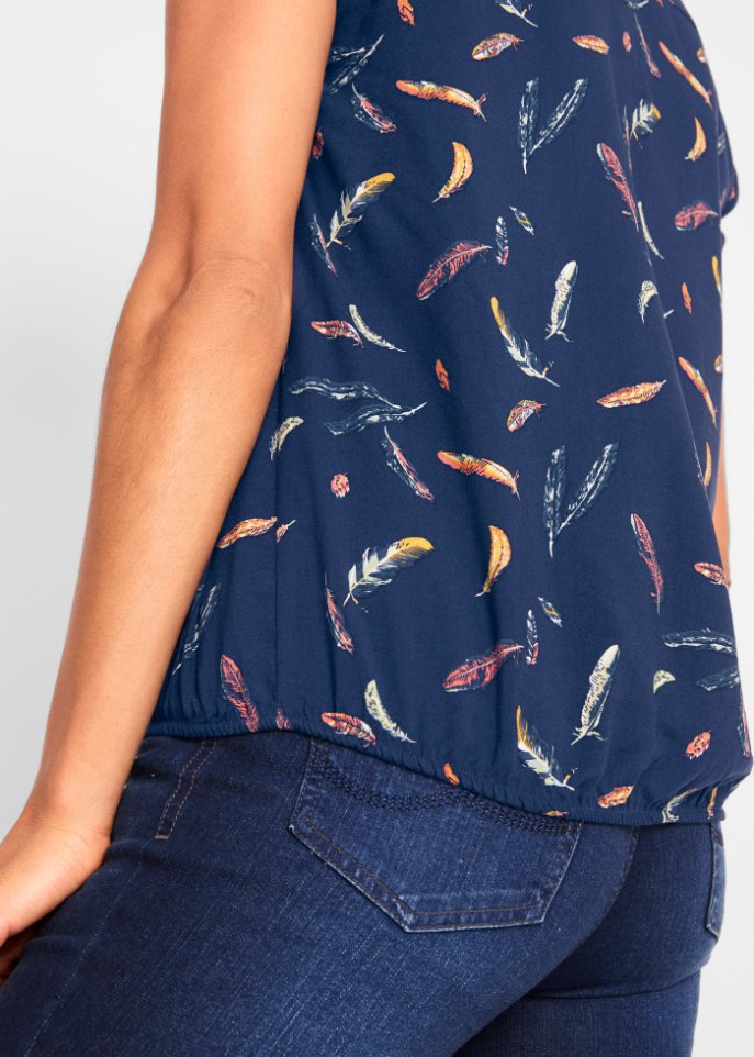 Kurzarmbluse mit Print