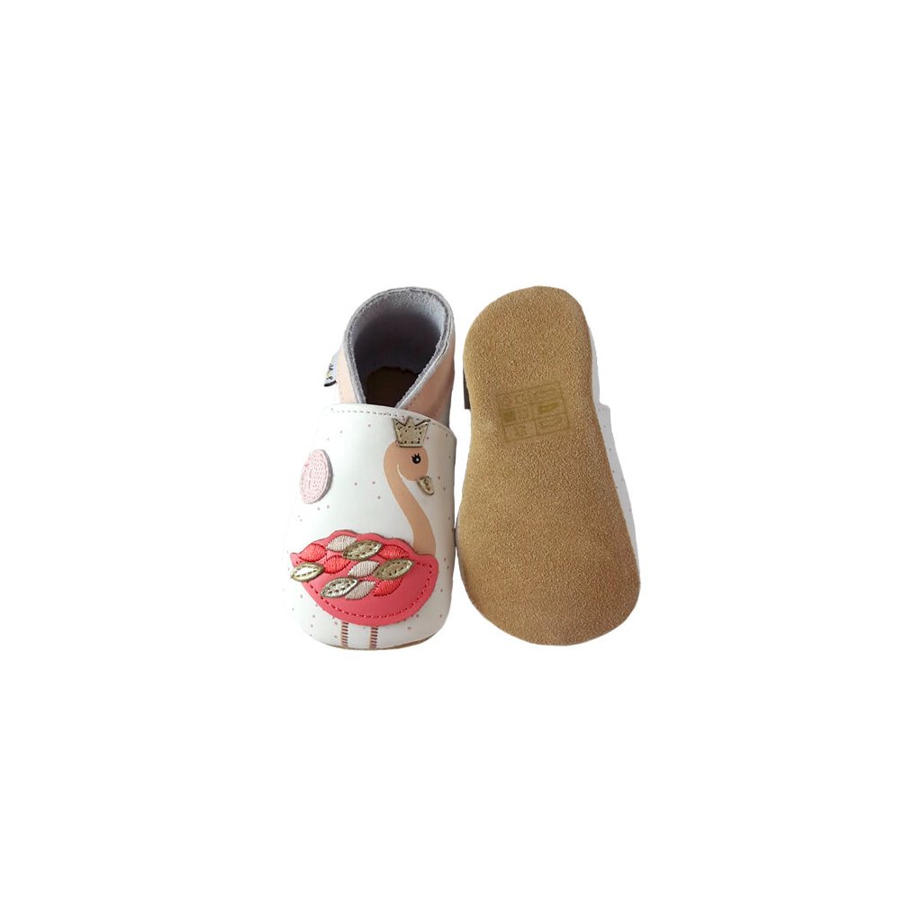 Lait et Miel Flamants Roses Krabbelschuhe mit Flamingo