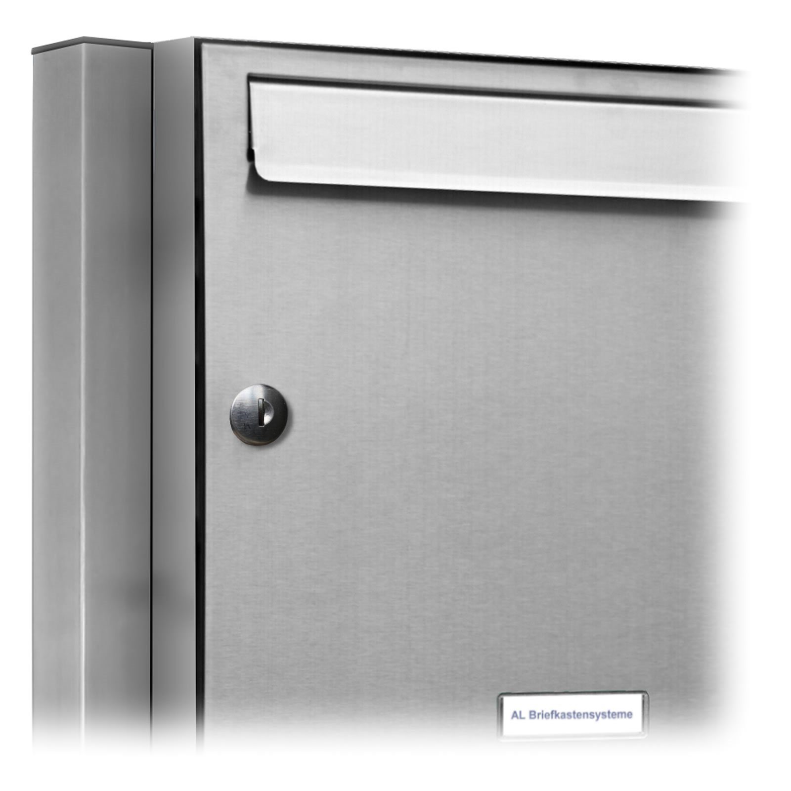 AL Briefkastensysteme Standbriefkasten 1er Premium Edelstahl Standbriefkasten Anlage 2 Klingel mit Ständer