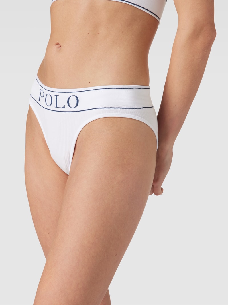 Slip mit Logo-Print Modell 'Modern Brief' in weiß