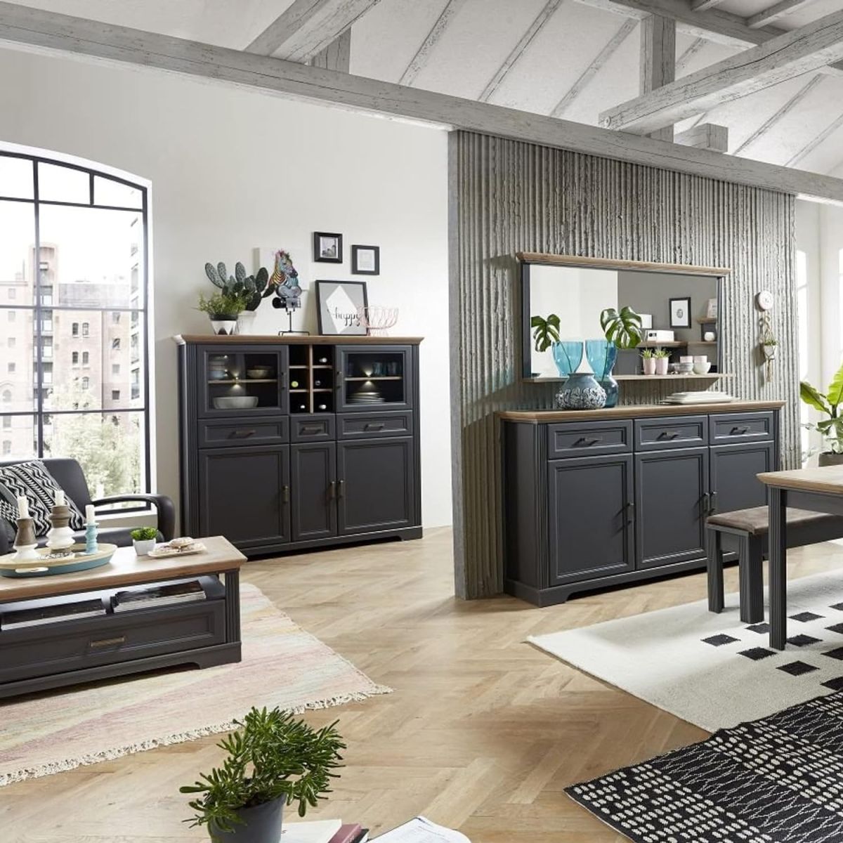 Sideboard Jasmin Graphit Eiche