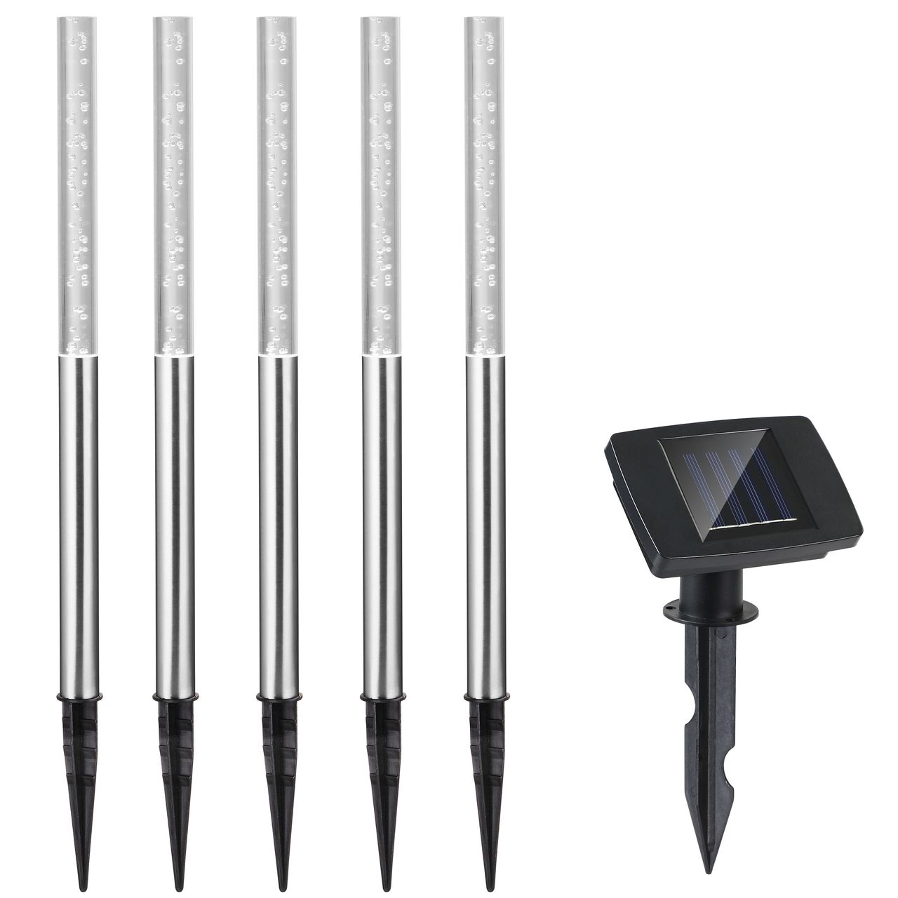 DEUBA Solarleuchte LED klein 48 x 2cm 4er Set bunt