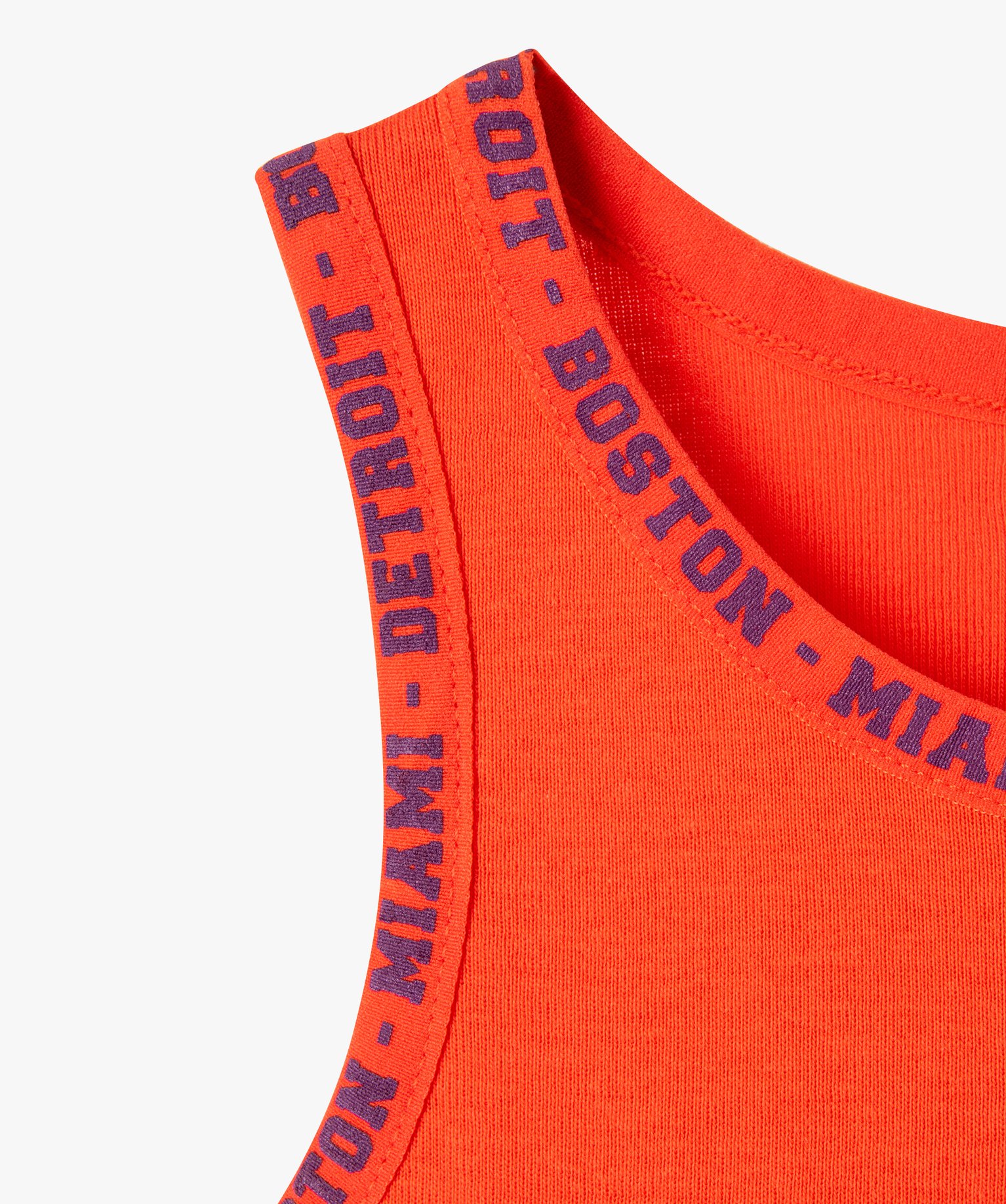 Débardeur fille court et imprimé orange | GEMO
