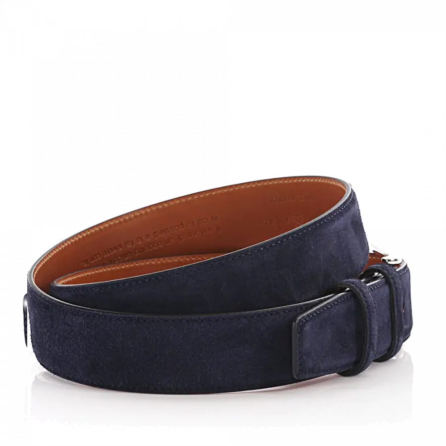 Santoni - Herrengürtel Veloursleder - blau