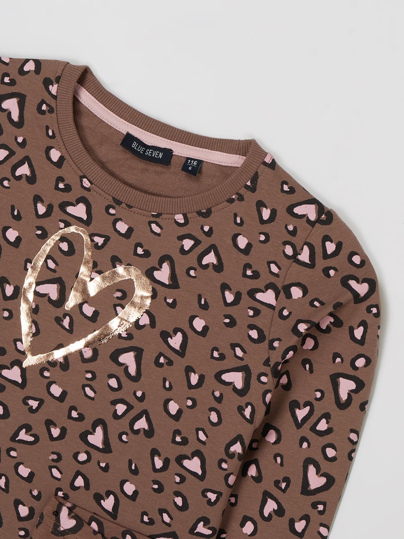 Sweatshirt mit Giraffen-Print in hellbraun