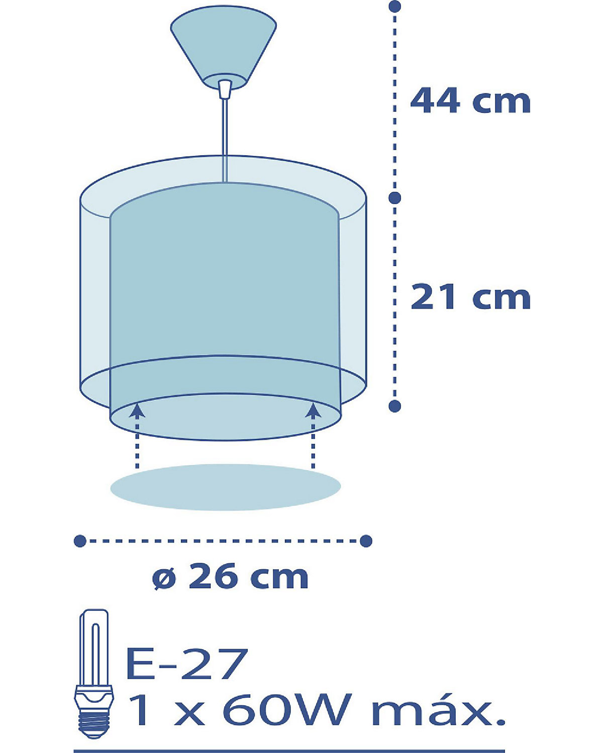 Hängelampe Polizei und Feuerwehr, blau