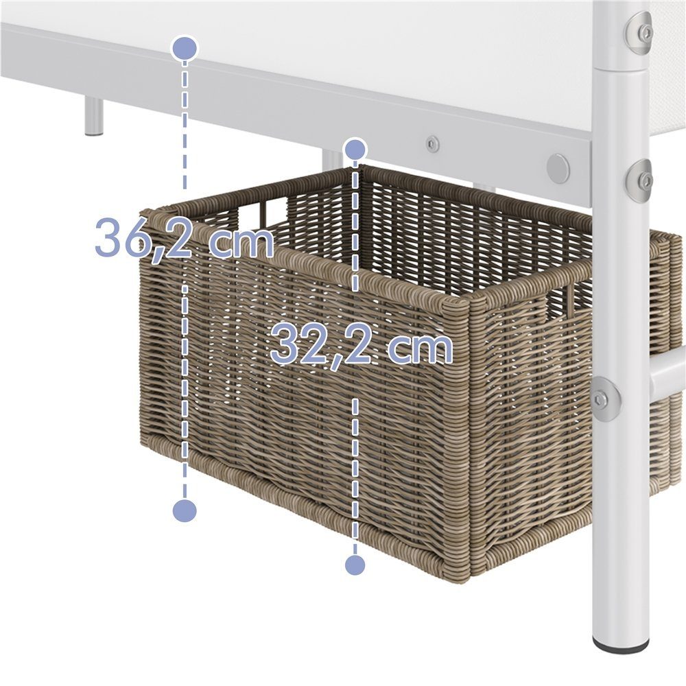 Yaheetech Metallbett, Minimalistischer Bettrahmen mit Kopfteil Gästebett mit Lattenrost