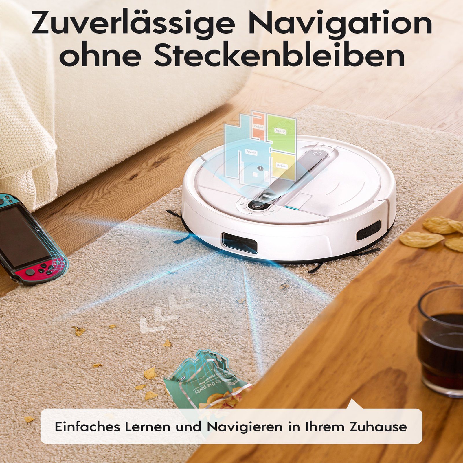 YEEDI Nass-Trocken-Saugroboter aus ECOVACS, Cube, 5100 Pa, automatisches Anheben der Wischplatte, 80,00 W, beutellos, selbstwaschend & selbsttrocknend & selbstentleerend