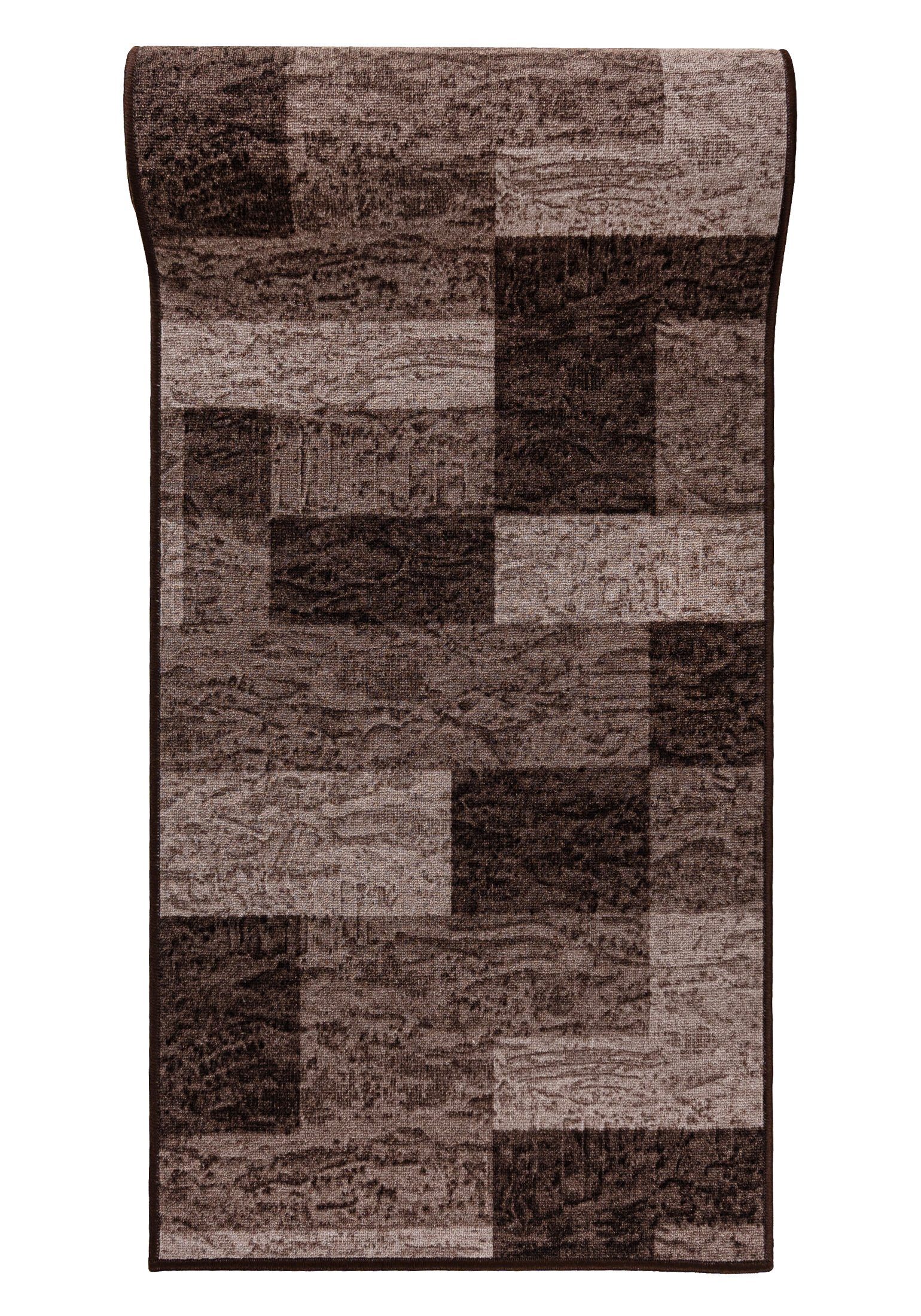 Läufer Läufer Teppichläufer Brücke - Vorzimmer Küche - Braun, Mazovia, 80 x 100 cm, Kurzflor, Rutschfest, Meterware, Verschiedene Größen