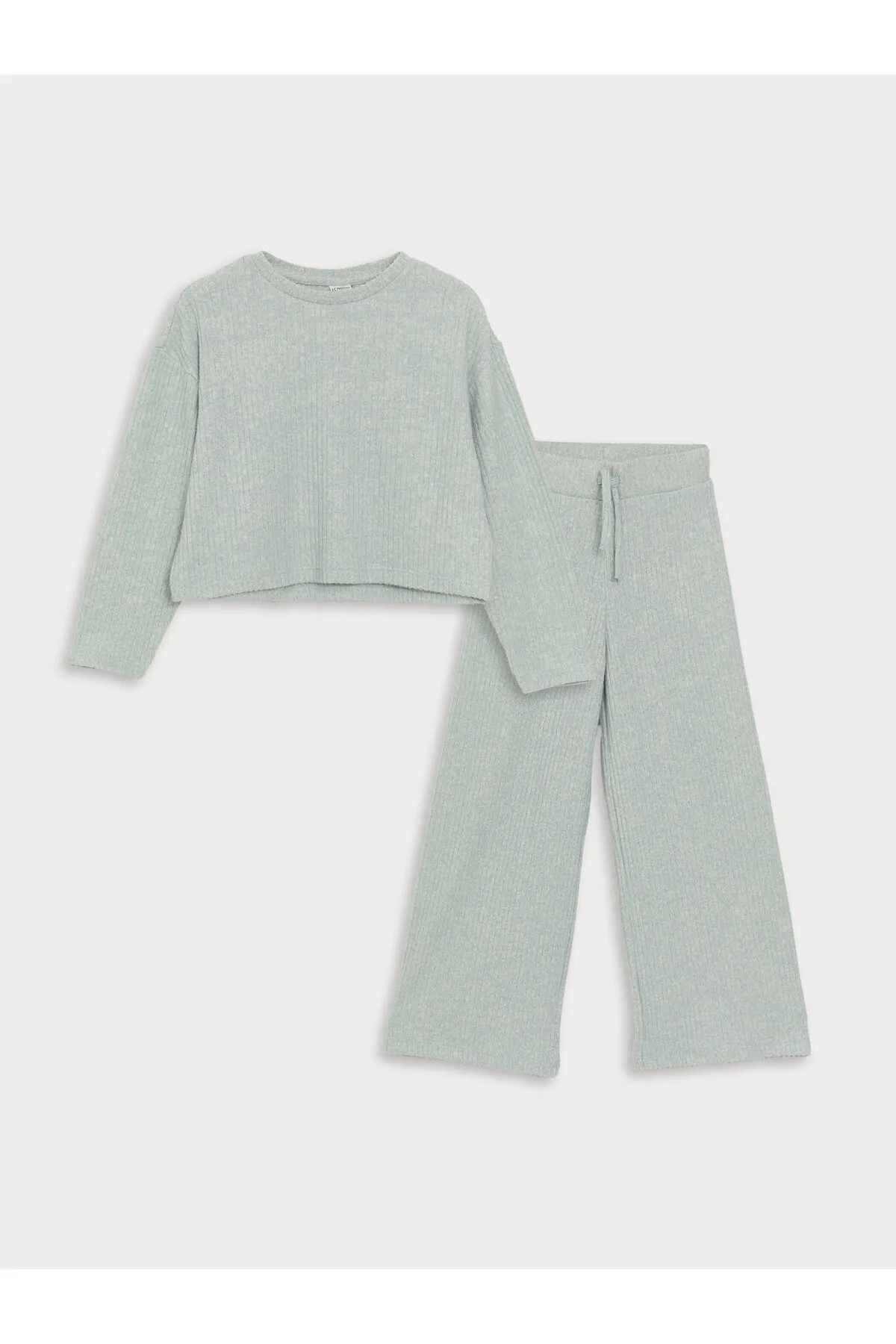 LC Waikiki  Basic-T-Shirt und Hose für Mädchen mit langen Ärmeln und Rundhalsausschnitt