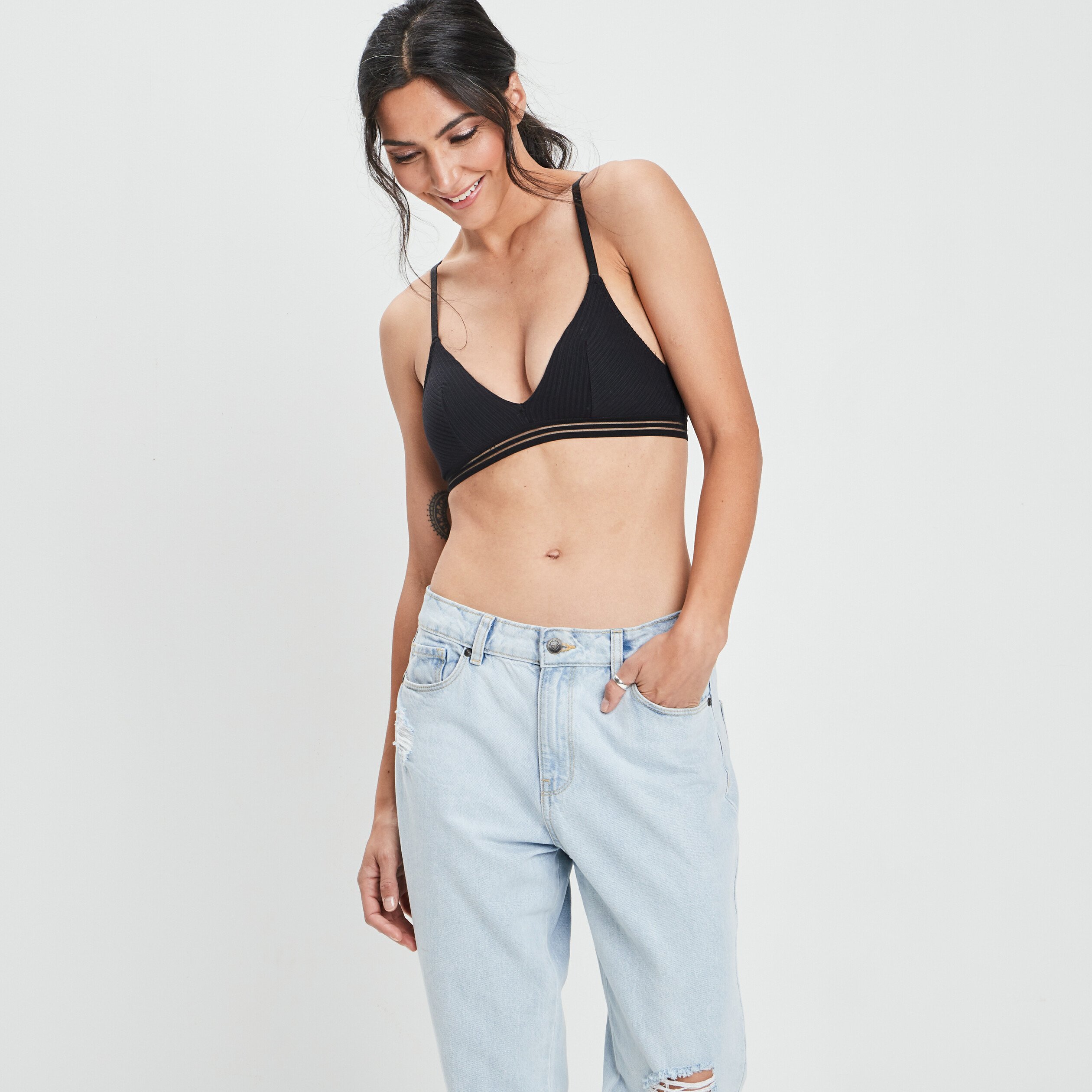 Soutien-gorge triangle noir femme | La Halle