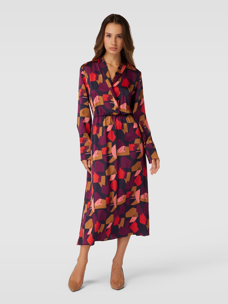 Midikleid mit V-Ausschnitt in rot