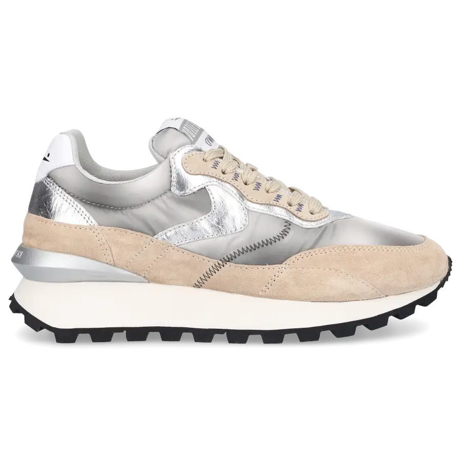 VOILE BLANCHE - Sneaker low QWARK Veloursleder Nylon - beige