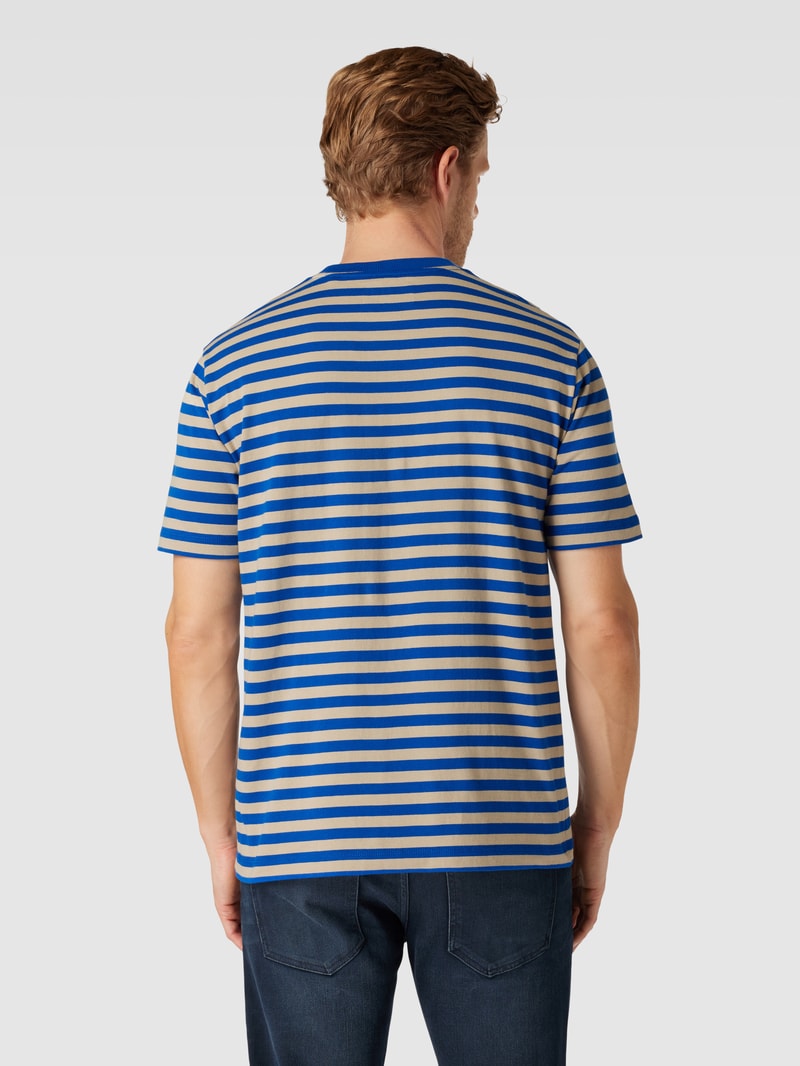 T-Shirt mit Streifenmuster in royalblau