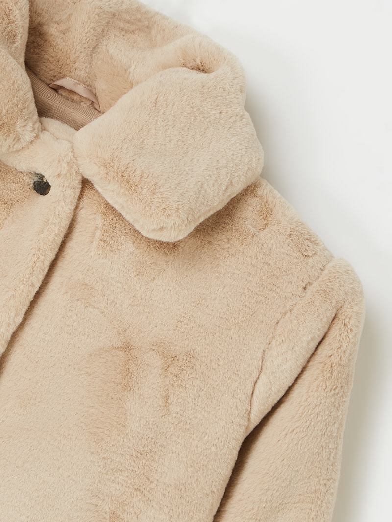 Jacke aus Kunstfell in camel