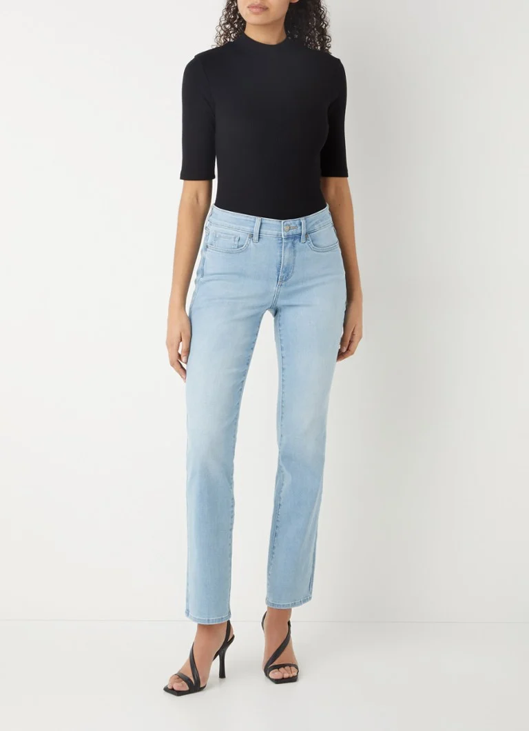 NYDJ Marilyn mid waist straight fit jeans with light wash