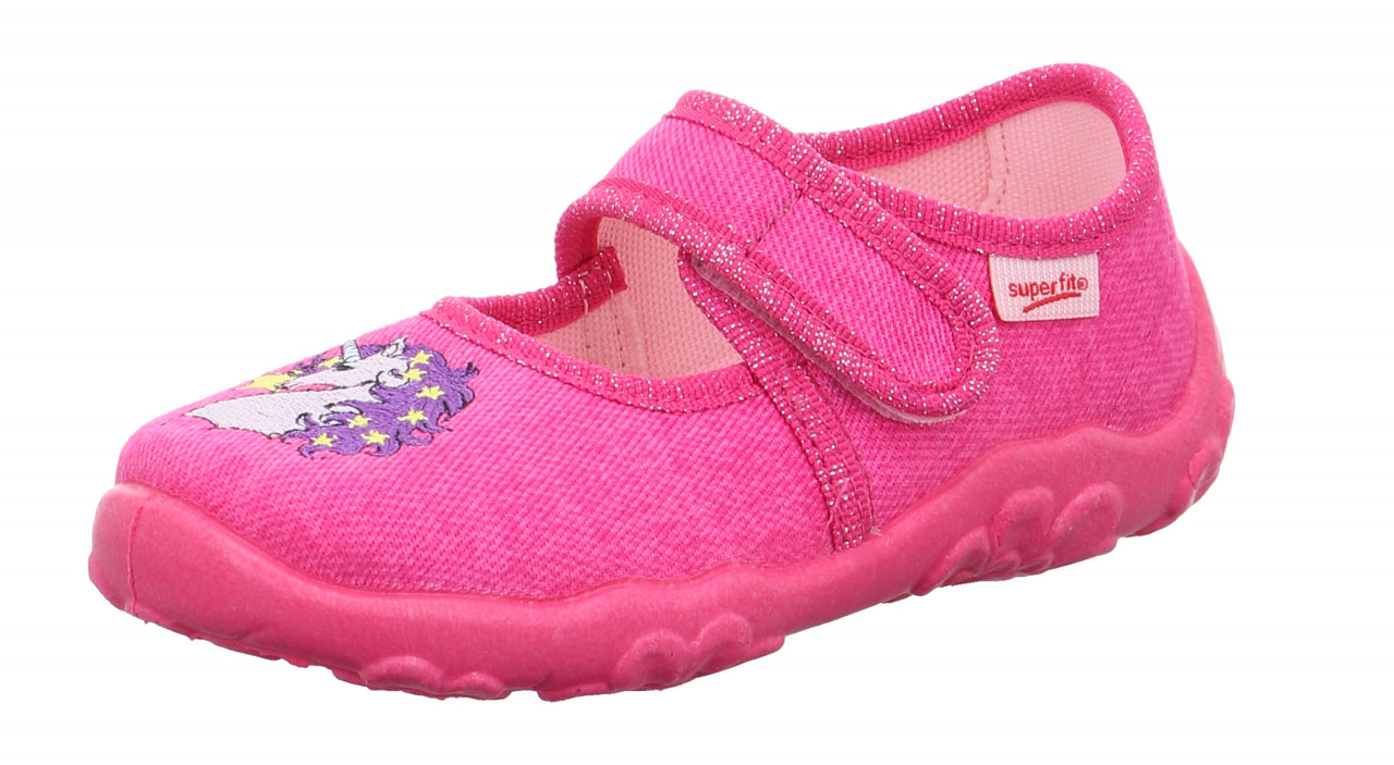 BONNY - Pink/Lila Hausschuh mit Klettverschluss
