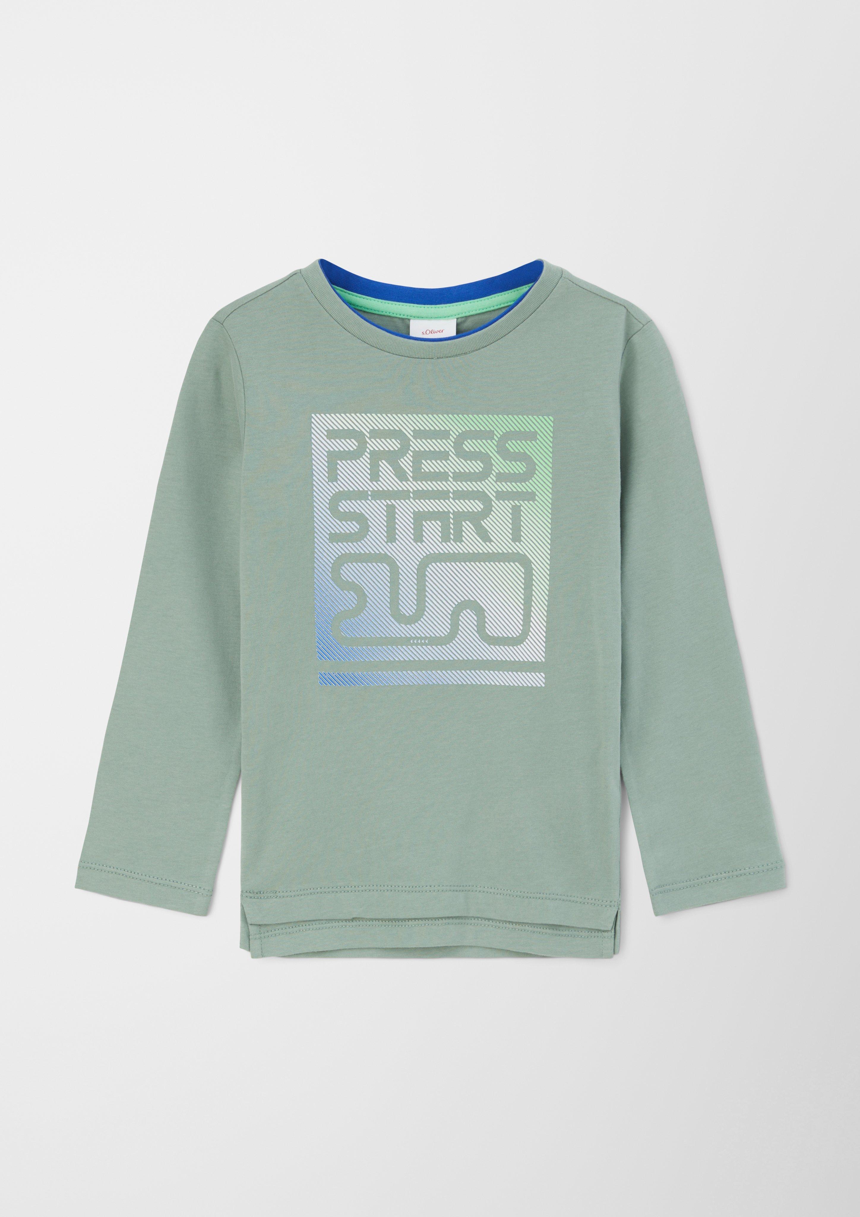 Longsleeve mit gummiertem Front-Print  2122960-7223