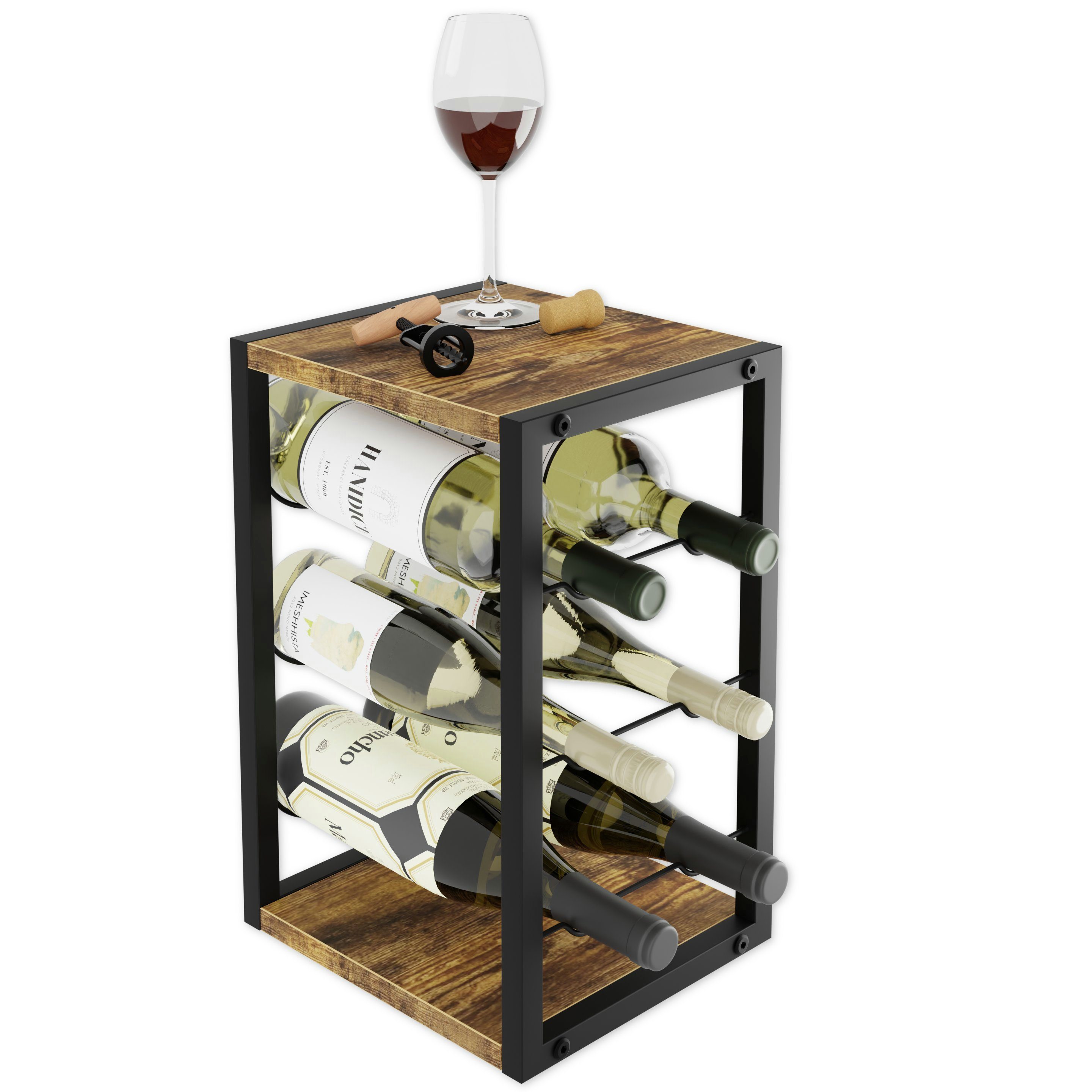 Lenmar Weinregal Weinregal aus Metall,Flaschenregal, Regale, Flaschenhalter LOFT 2-6
