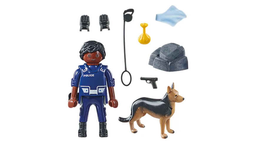 PLAYMOBIL 71162 - Special Plus - Polizist mit Spürhund