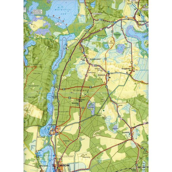 Mirow - von der Müritz zum Pälitzsee 1 : 35 000 Rad-, Wander- und Gewässerkarte - Fahrradkarte