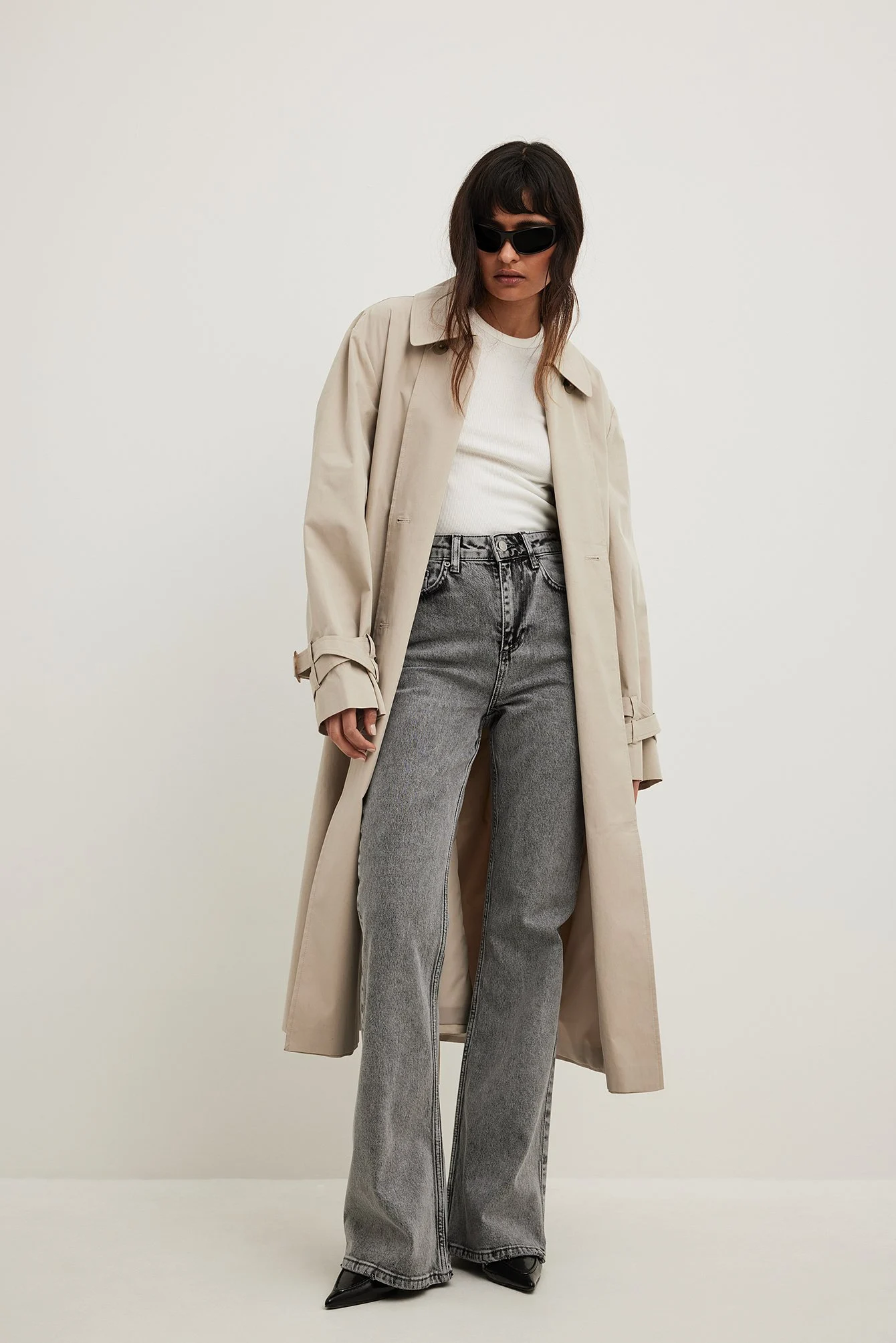 Ausgestellte Jeans mit hoher Taille