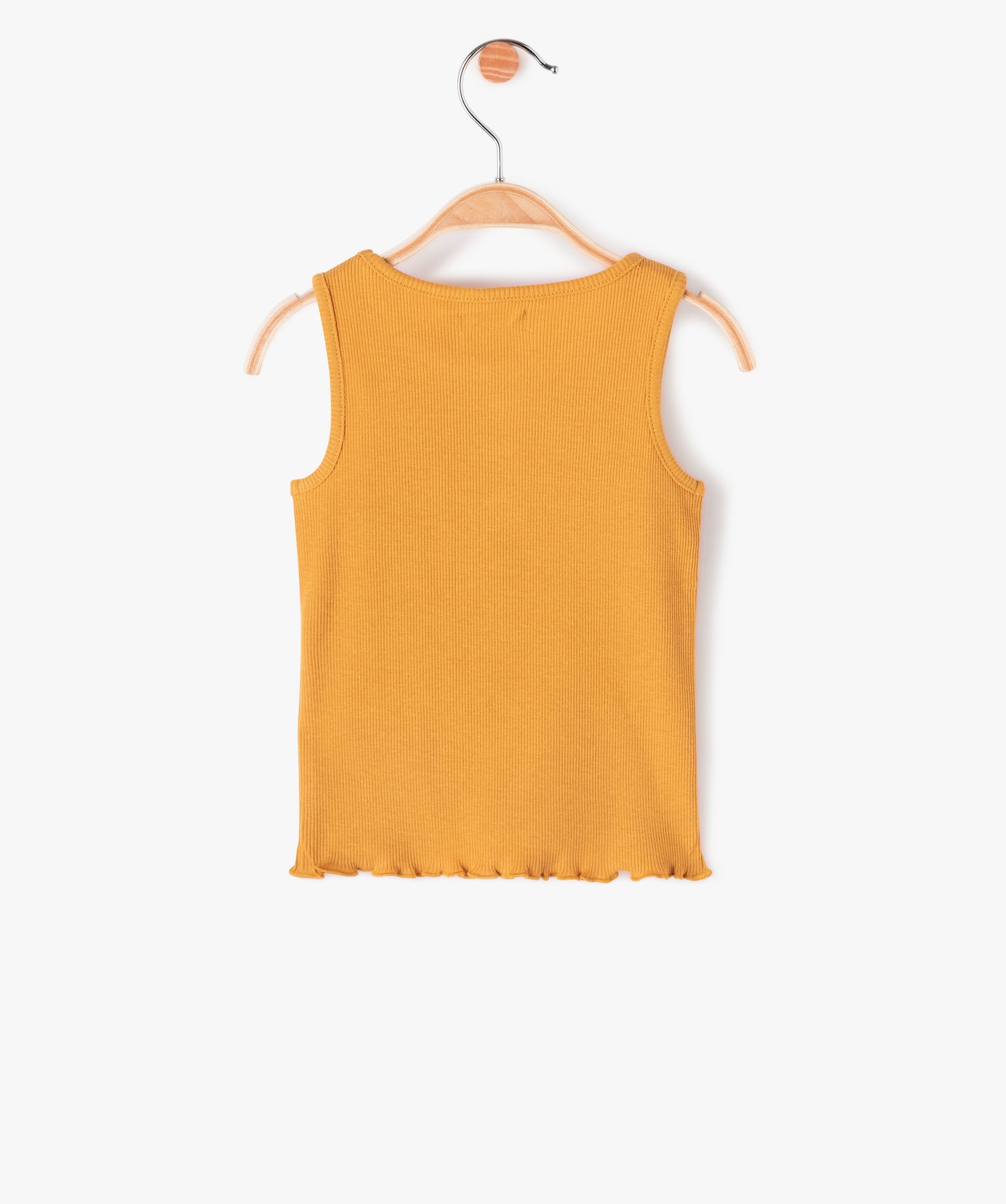 Débardeur bébé fille en maille ctelée jaune | GEMO