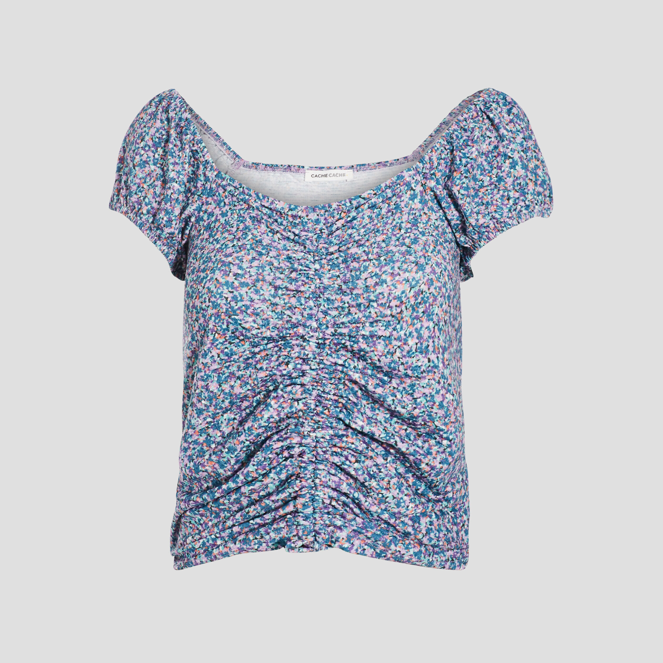 T-shirt manches courtes vert femme | Cache Cache