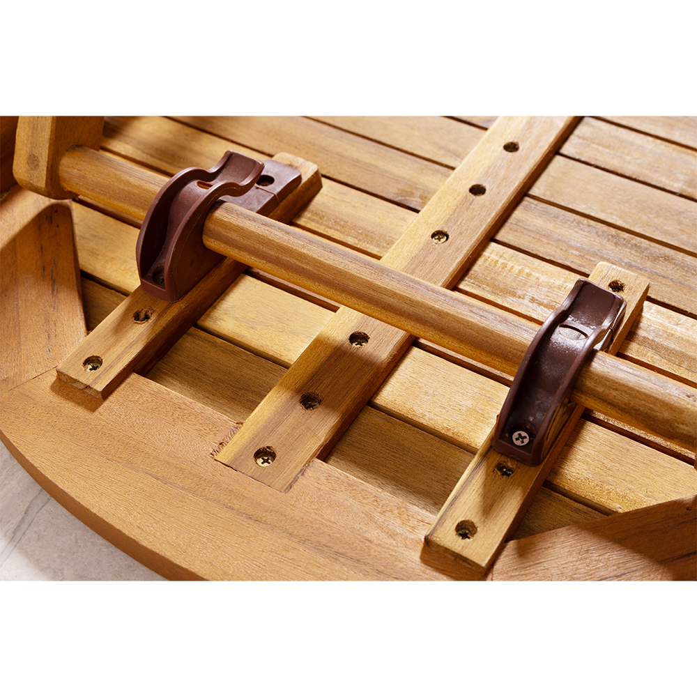 HC Garten & Freizeit Balkonset Klappstühle 3tlg. Klapptisch Ø 60cm Rund Akazie