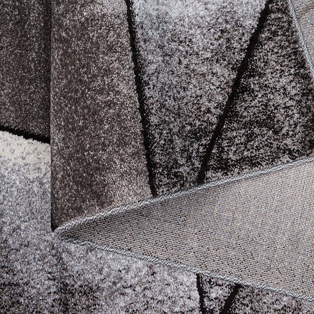 Bettumrandung oKu-Tex, (Set 3 teilig, 3-tlg), Bettvorleger-Set, Läufer mit 2 x Brücke, Grau, Schlafzimmer, Läufer-Set für das Schlafzimmer, robust & pflegeleicht, Höhe 11 mm rechteckig schmal, gewebt